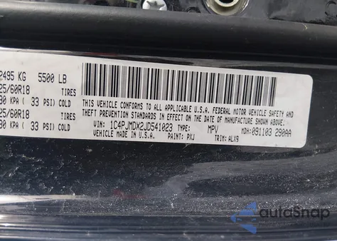 2018 Jeep Cherokee Limited 4X4 из США, поврежденный, VIN 1C4PJMDX2JD541023